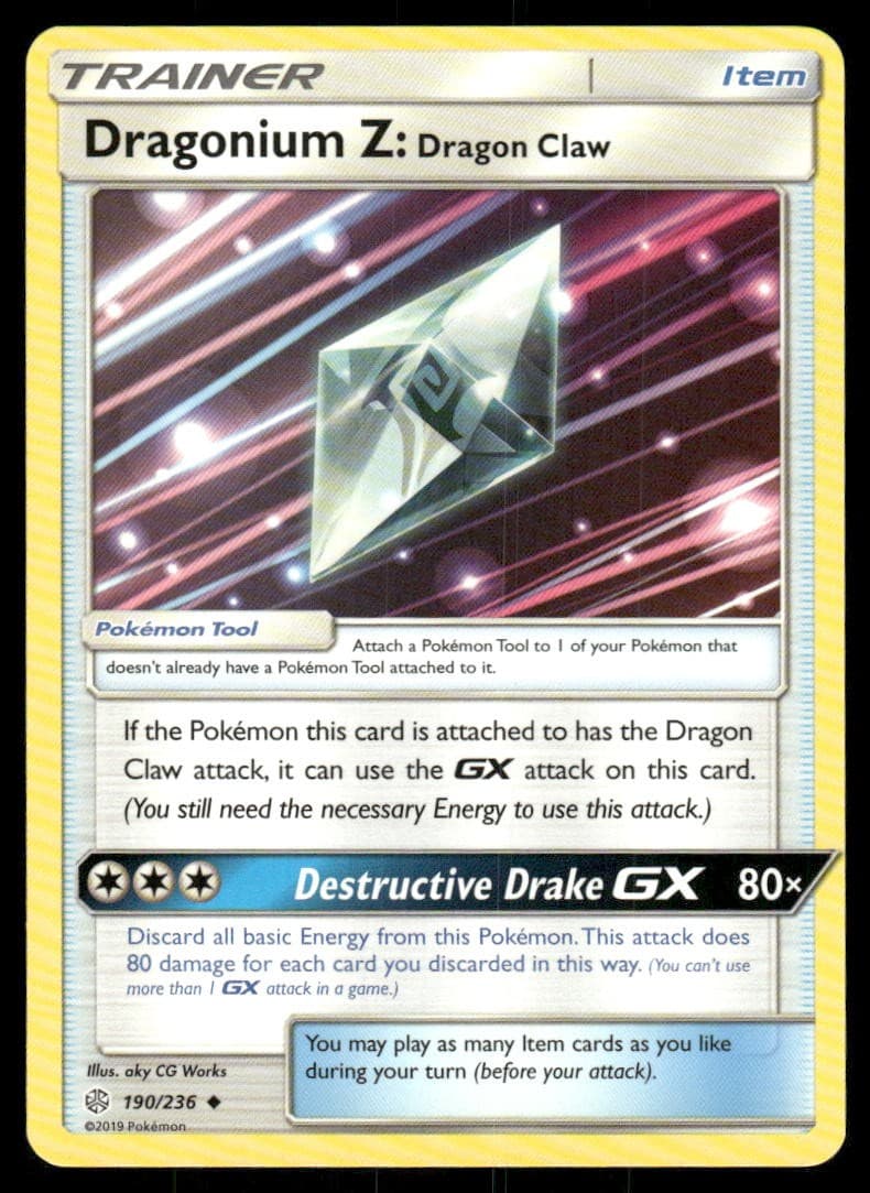 Dragonium Z: Dragon Claw 190/236 Uncommon Cosmic Eclipse Pokemon Lightly Played