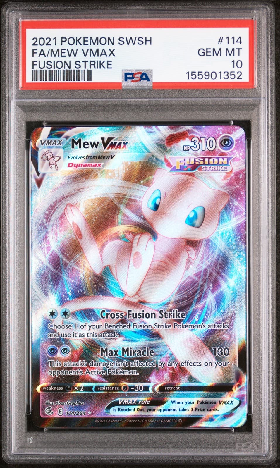 Mew Vmax 114/264 Fusion Strike Pokemon PSA 10