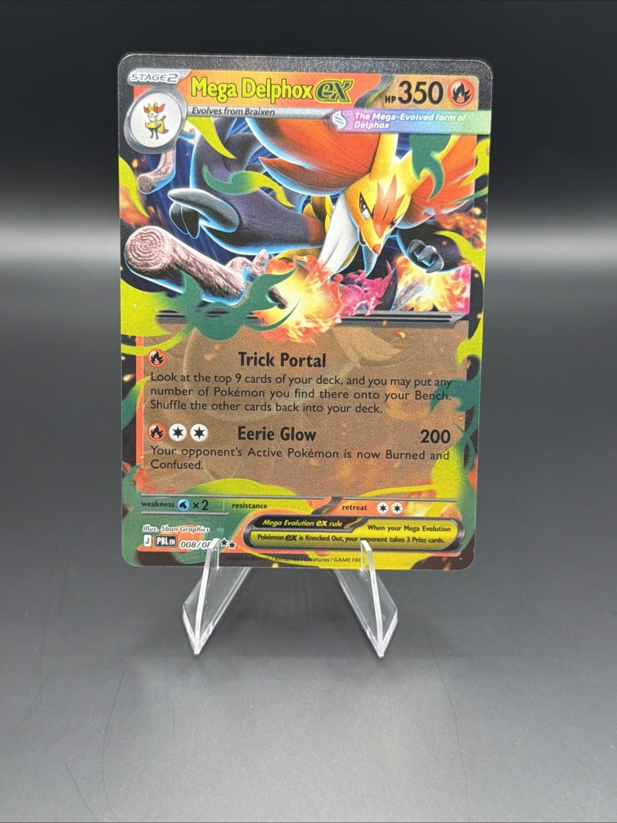 Pokemon - Mega Delphox EX - Pitch Black - 8/84 NM