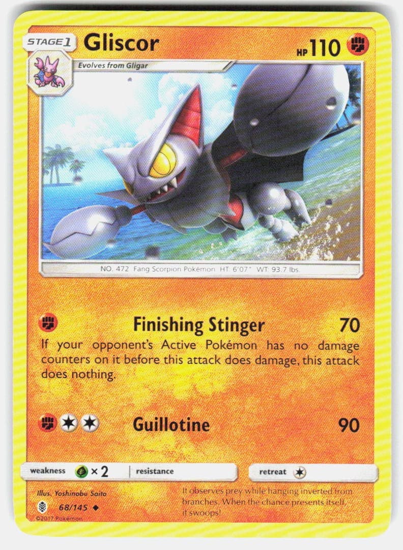 Pokemon Gliscor SM - Guardians Rising #68/145 LP