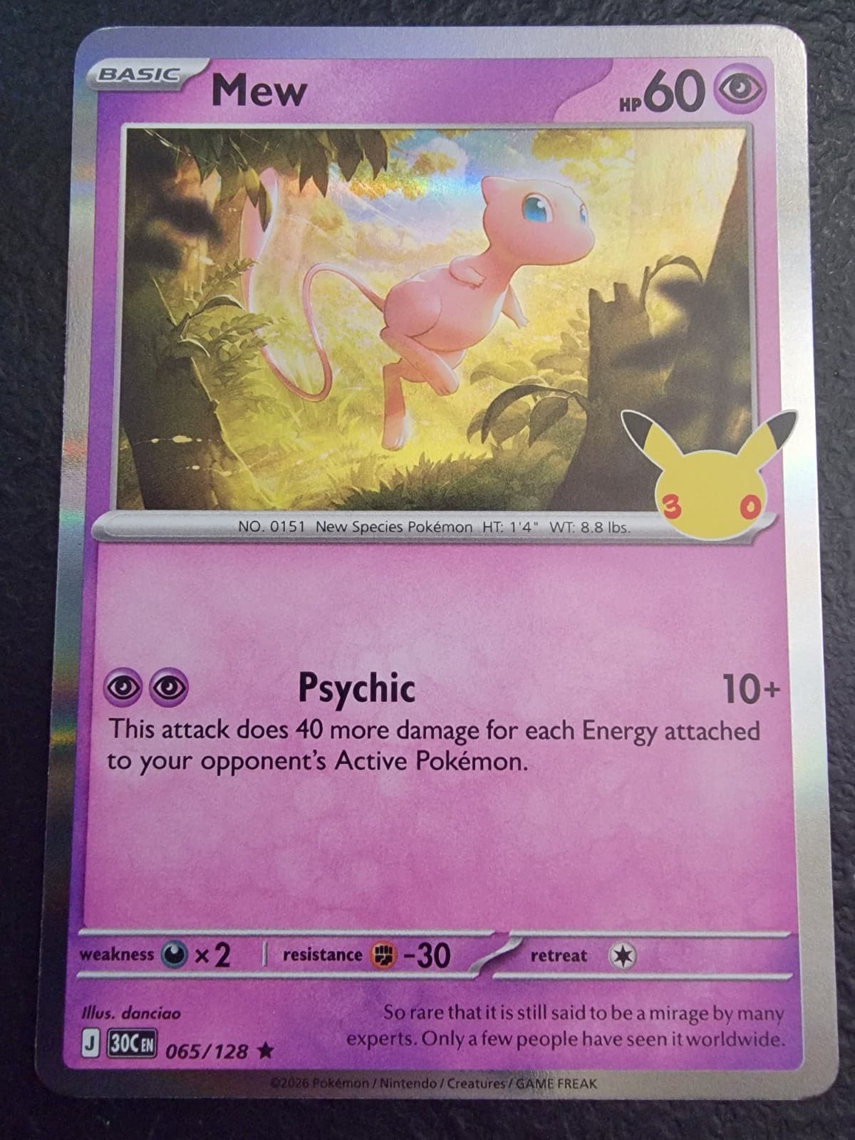 Pokemon TCG 30th Anniversary Celebration Mew 065/128