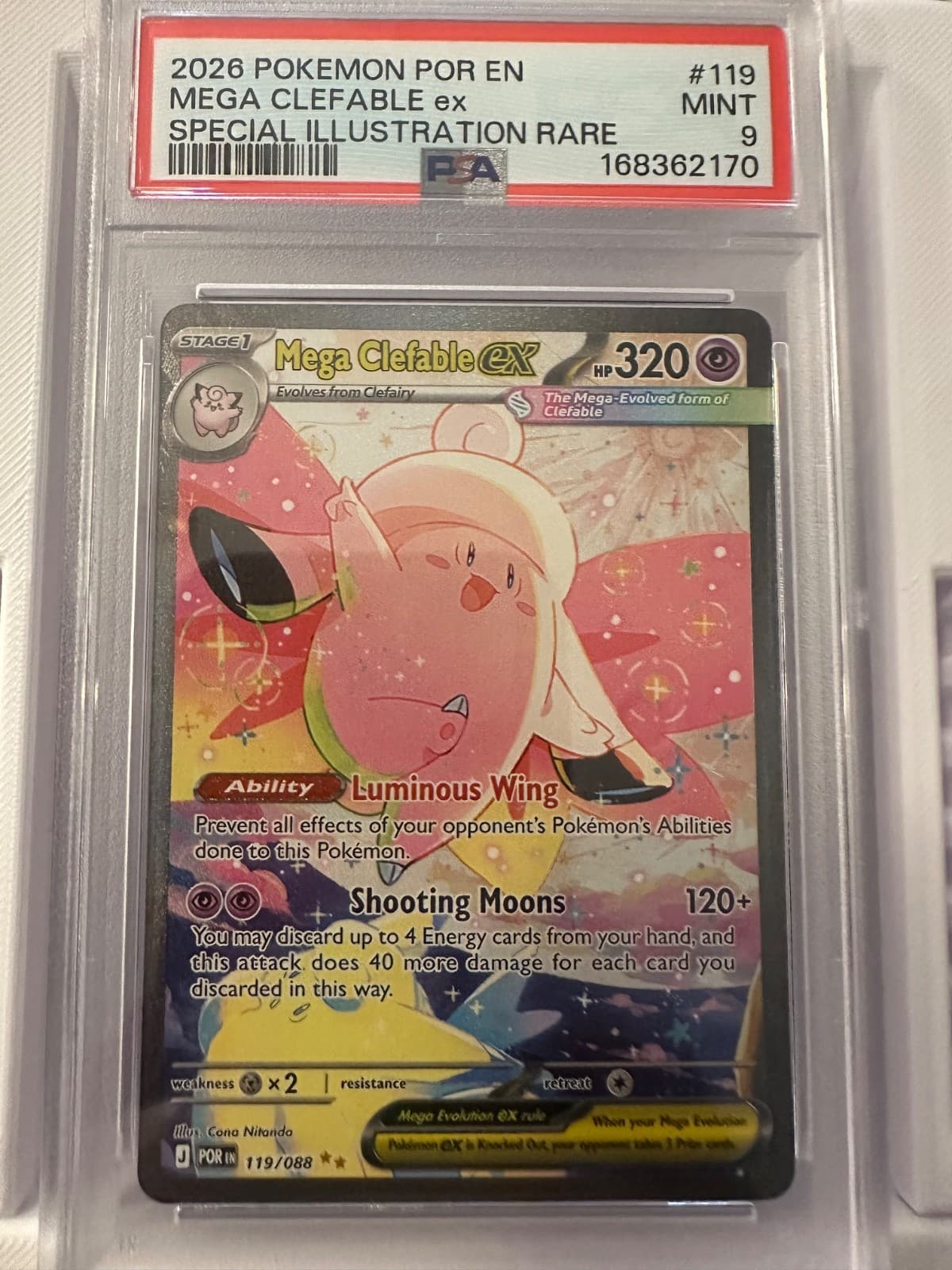 PSA 9 Mega Clefable ex 119/088 Me03: Perfect Order SIR Holo English