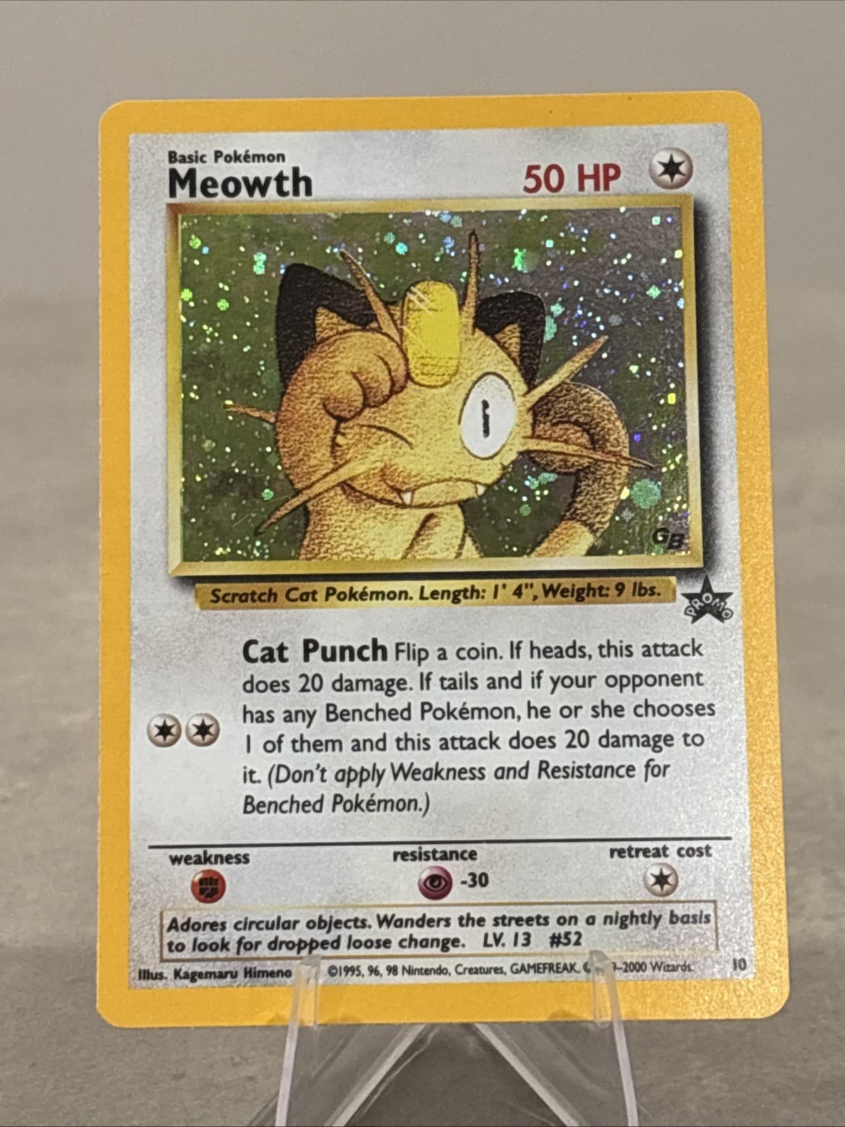 Meowth 10 Promo Wizards Black Star Promos Pokemon Holo NM