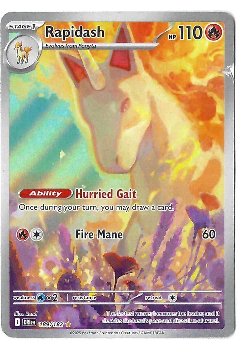 Rapidash Illustration Rare 189/182 Destined Rivals Pokemon 202505 HP
