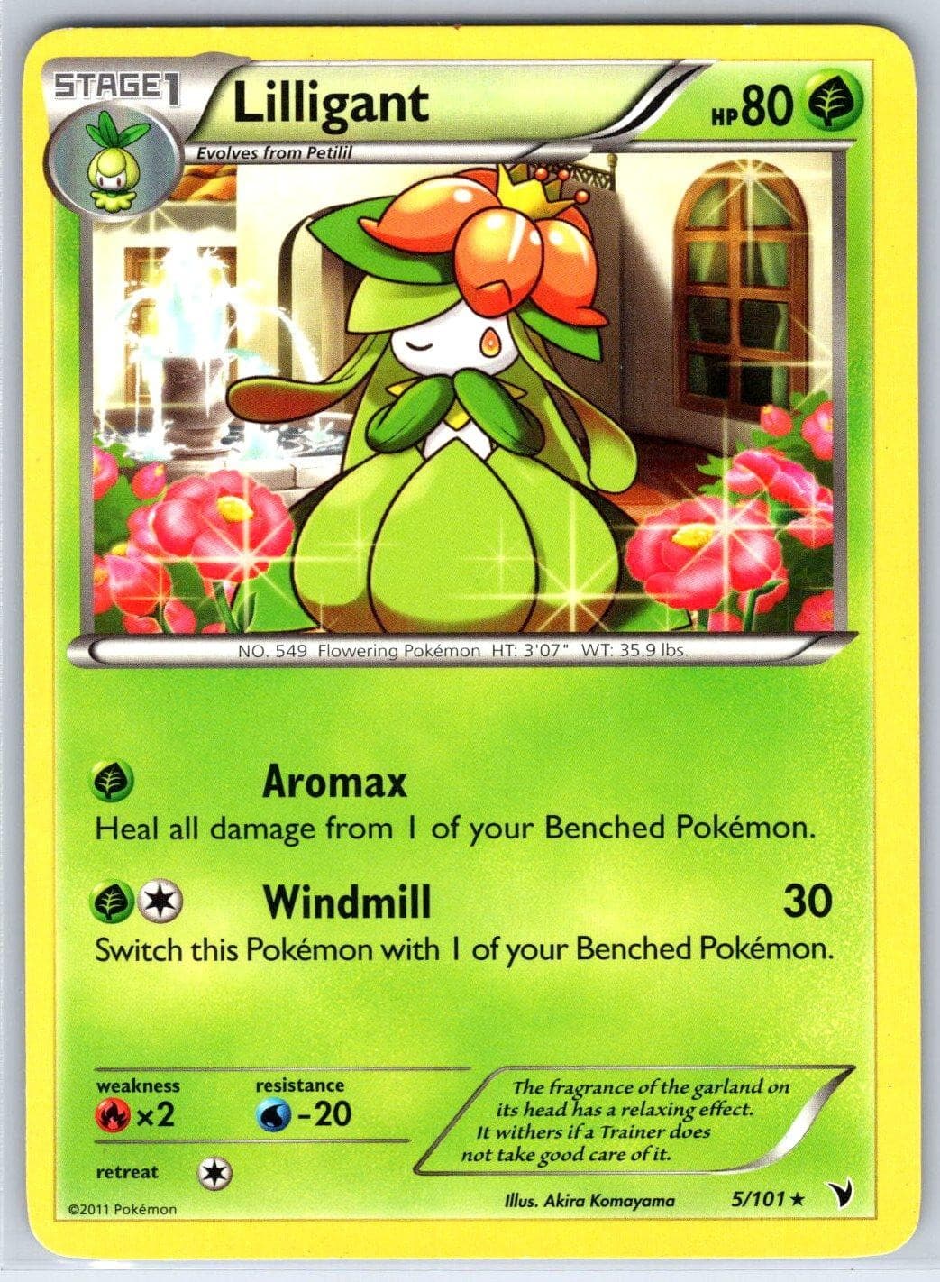 Lilligant 5/101 Rare Noble Victories Pokemon Lightly Played