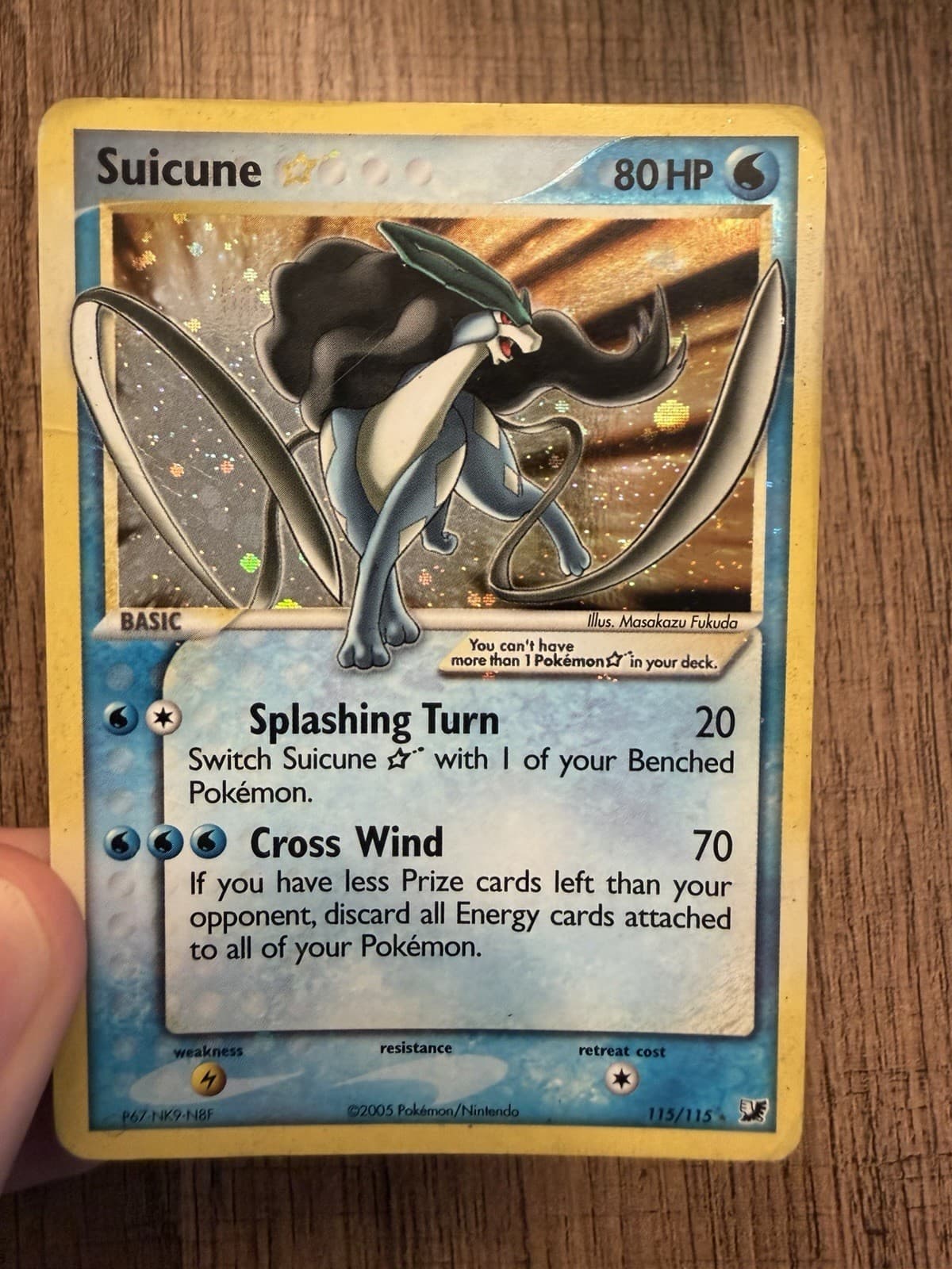 Pokemon TCG Suicune Star EX Unseen Forces Holo Ultra Rare 115/115 English 2005