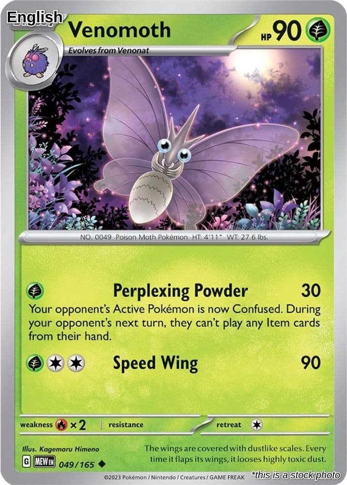 Venomoth SV: Scarlet & Violet 151 049/165 Near Mint