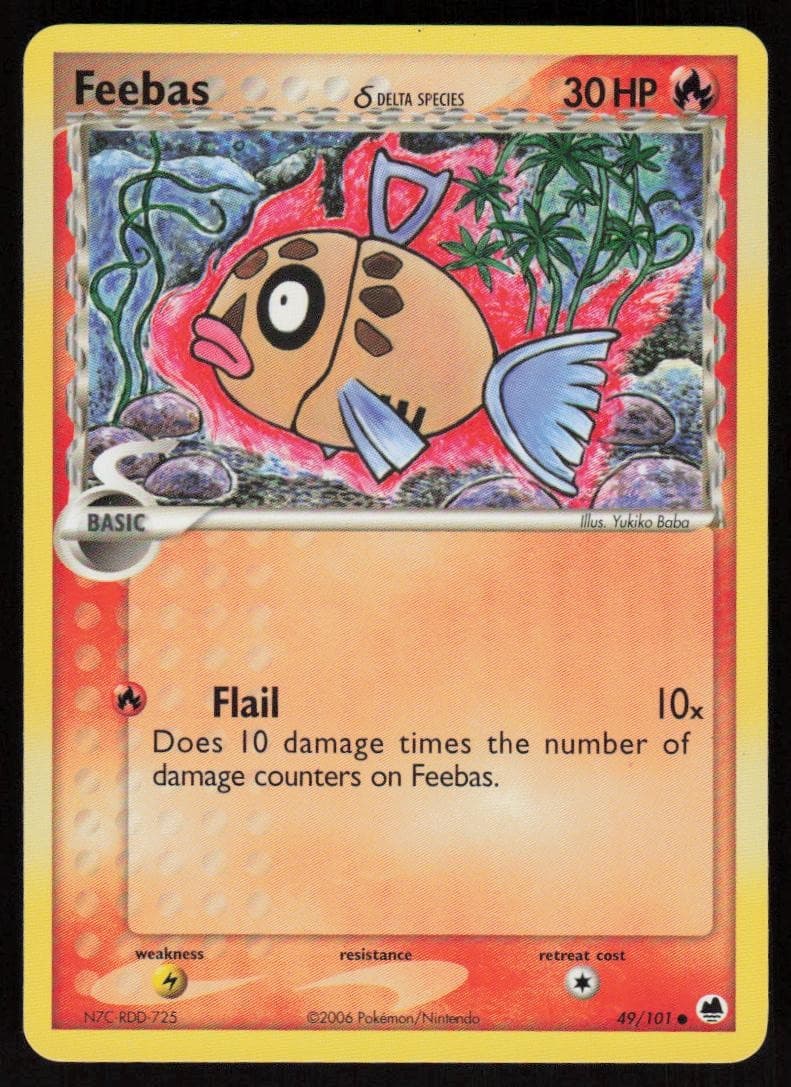 Feebas 49/101 Common Dragon Frontiers Pokemon LP