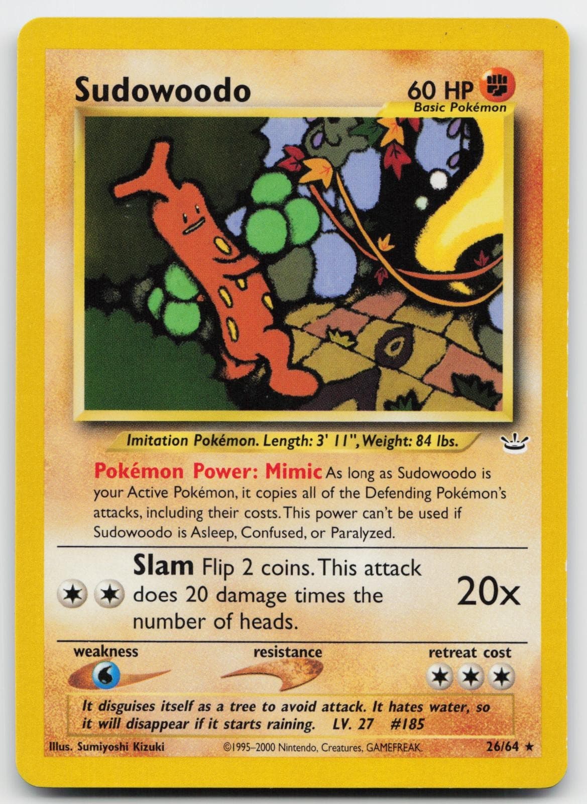 Sudowoodo 26/64 Rare Neo Revelation Pokemon Unlimited Near Mint