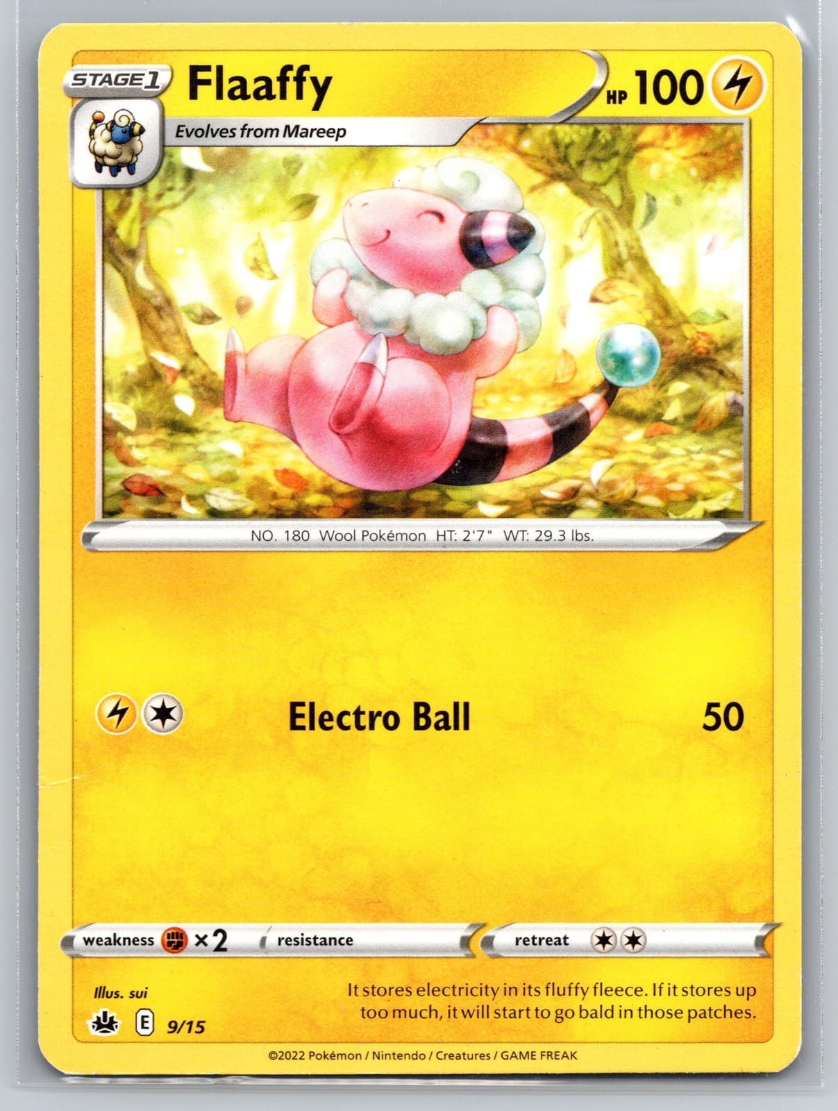 Flaaffy 9/15 Common McDonalds 2022 Promo Electric-Type Electro Ball Pokemon Card