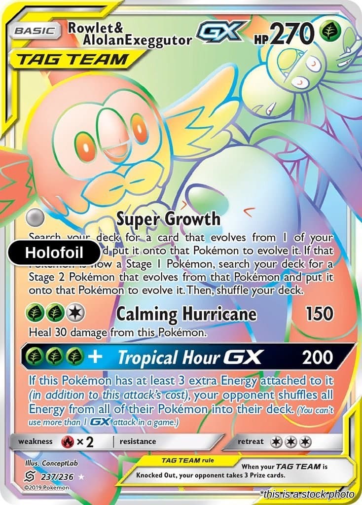 Rowlet & Alolan Exeggutor GX (Secret) Holofoil - 237/236]MP