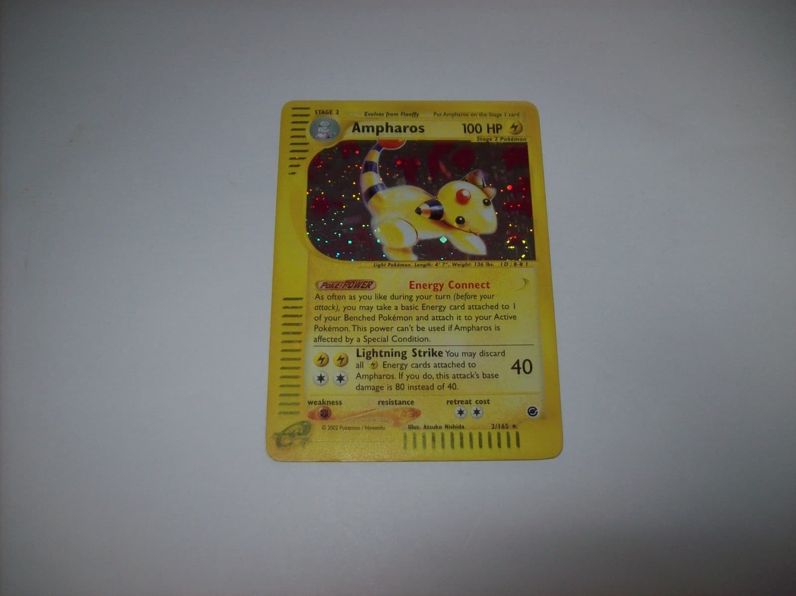 Ampharos 2/165 Expedition Holo Rare Pokemon E-Reader 2002 HP Free Shipping