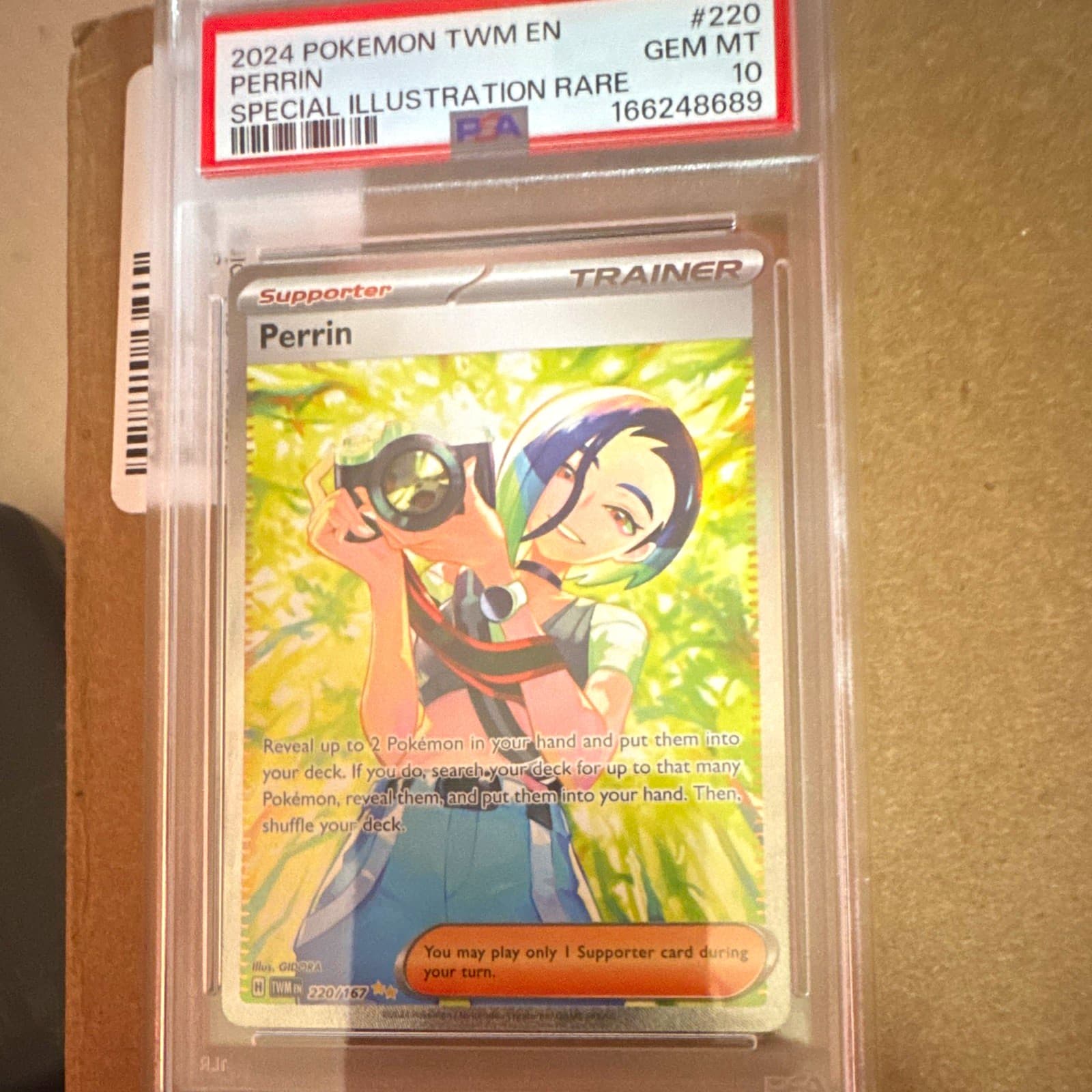 Pokemon SV06 Twilight Masquerade Perrin 220/167 SIR Foil English PSA 10