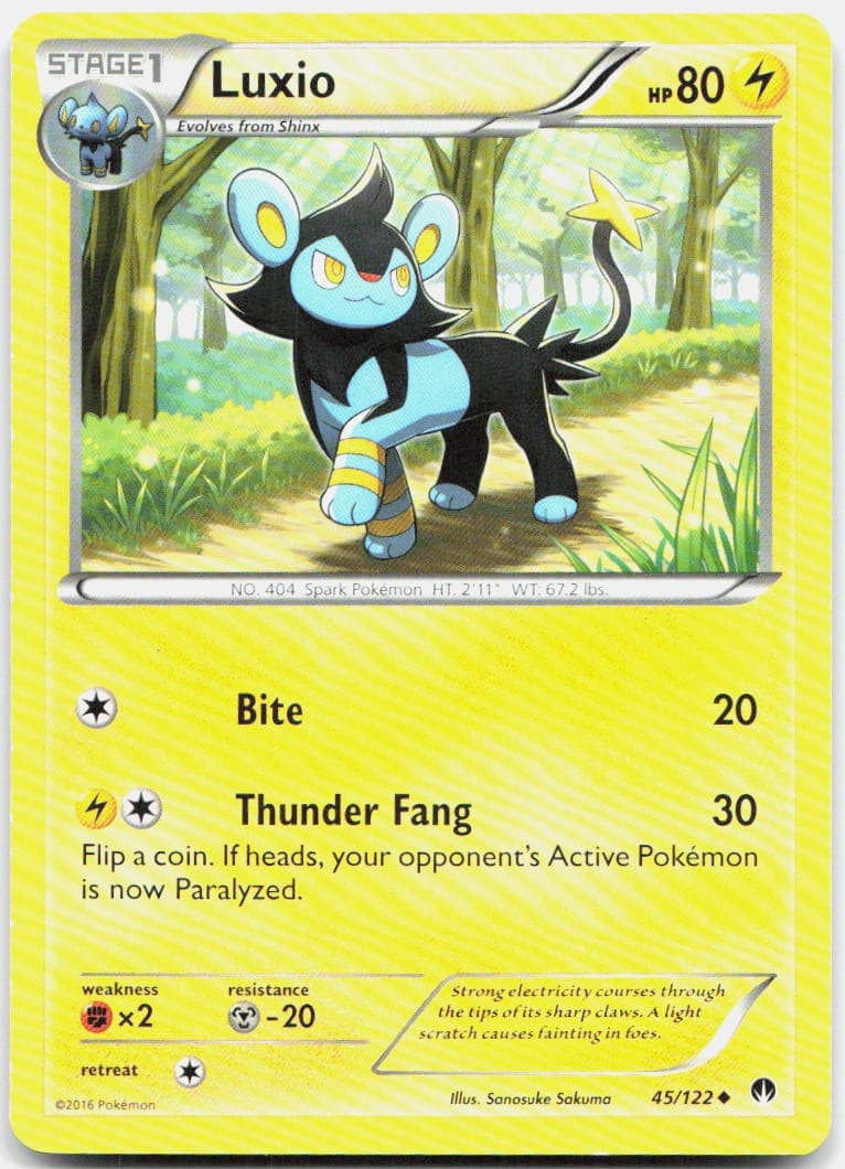 Luxio 45/122 Uncommon BREAKpoint Pokemon Lightly Played