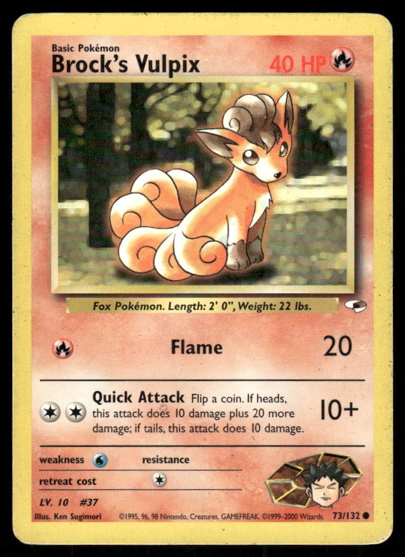 Pokemon Tcg Brock's Vulpix #73 Pokemon Gym Heroes MP