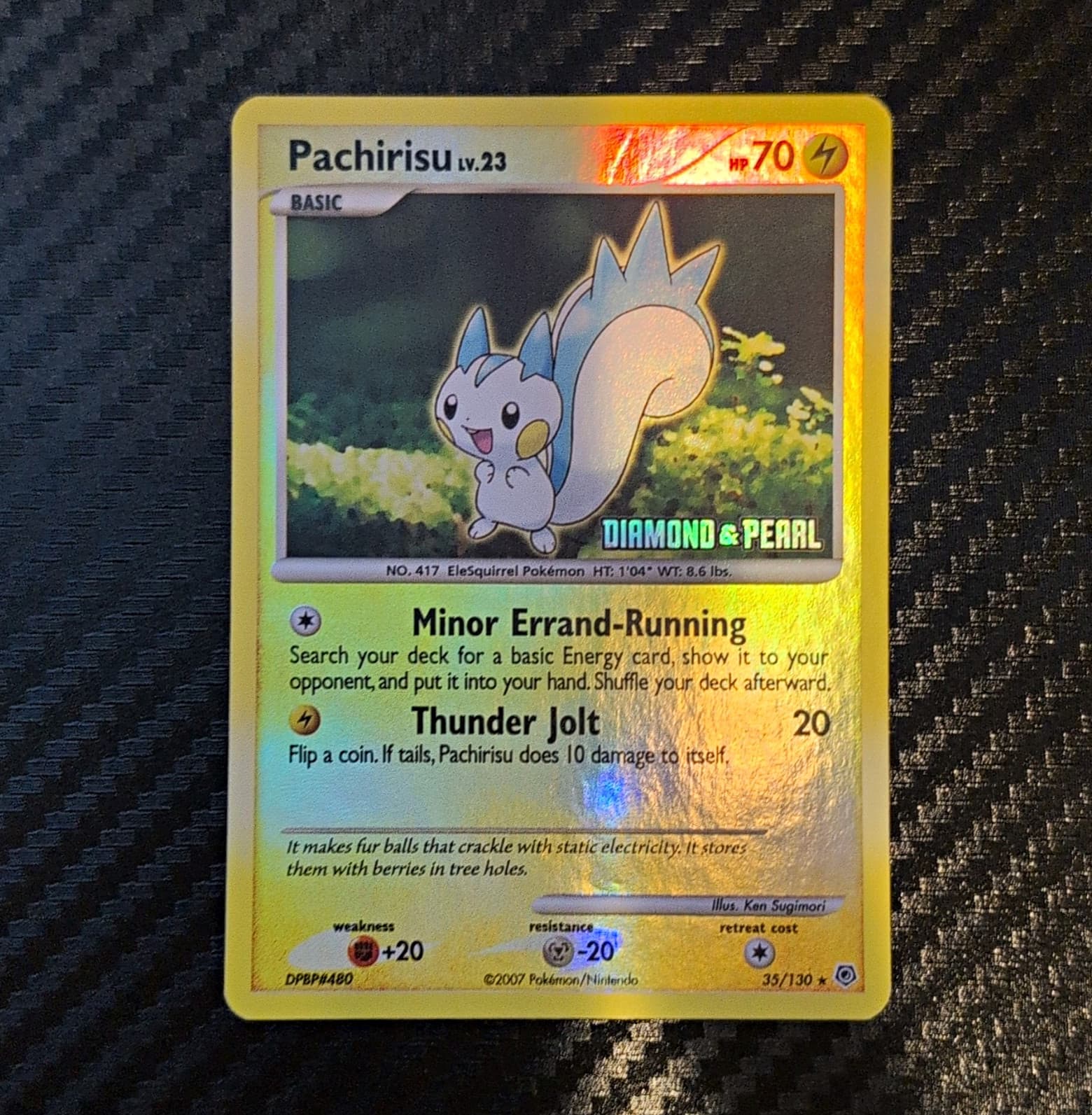 Pokemon TCG Pachirisu Diamond & Pearl Holo Rare #35/130 English HP70 2007