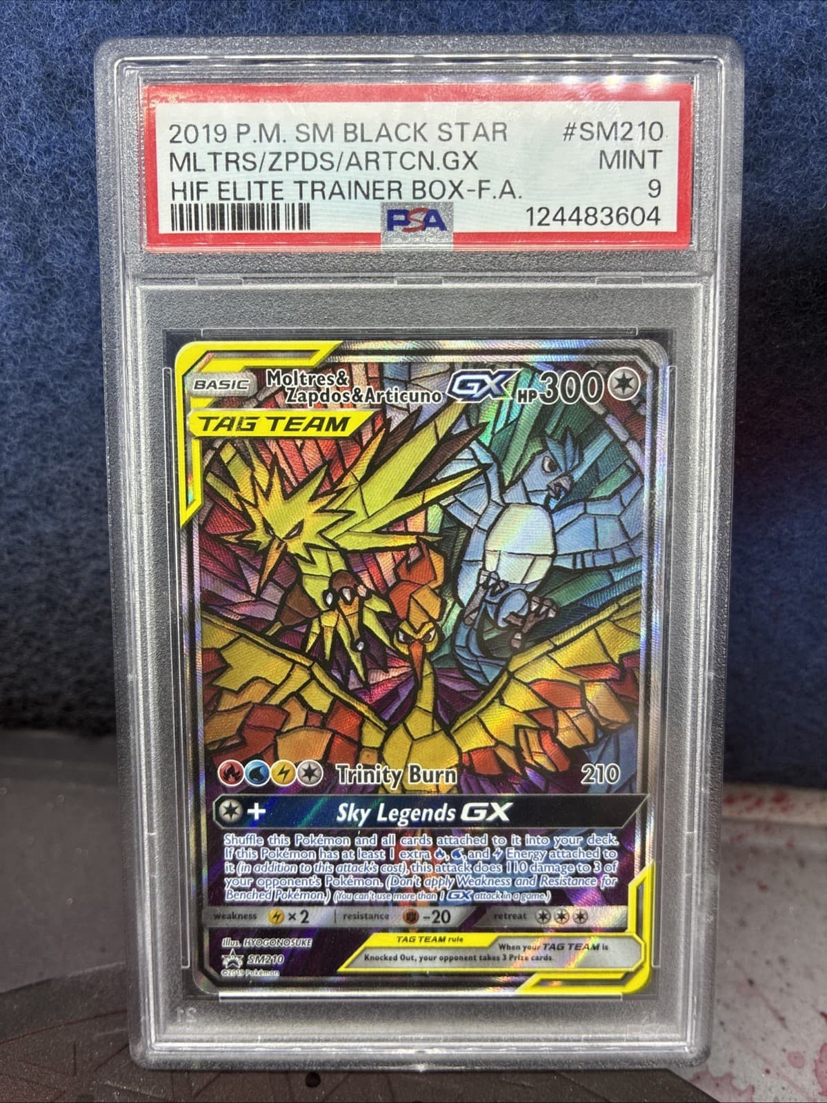 Moltres & Zapdos & Articuno GX Black Star Promo SM210 PSA 9