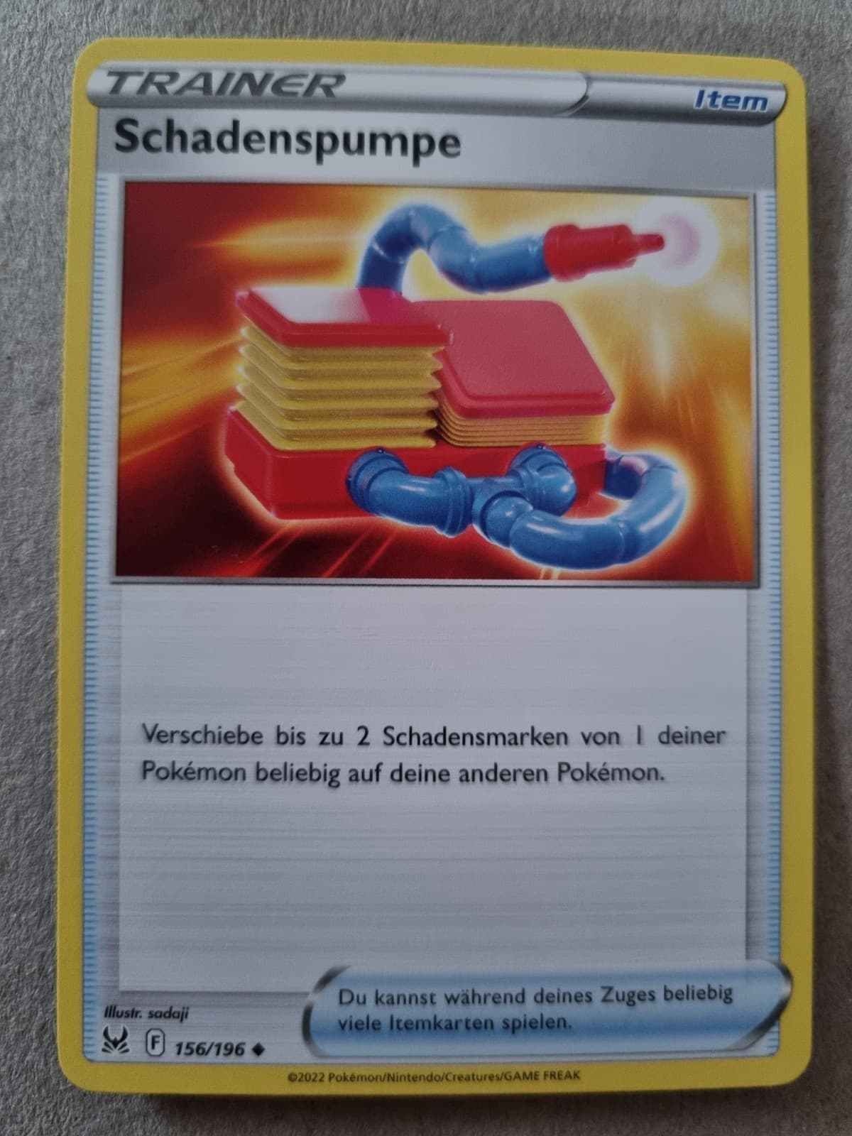 Pokémonkarte Schadenspumpe 156/196 Verlorener Ursprung Original 
