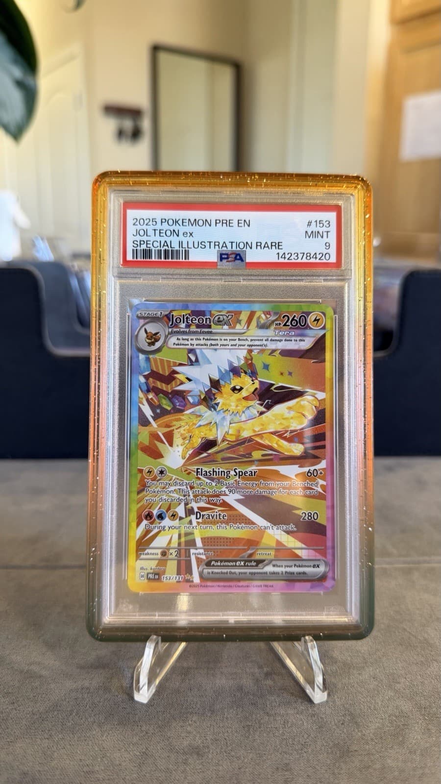 Jolteon EX Prismatic Evolutions Holo Card PSA 9 153/131
