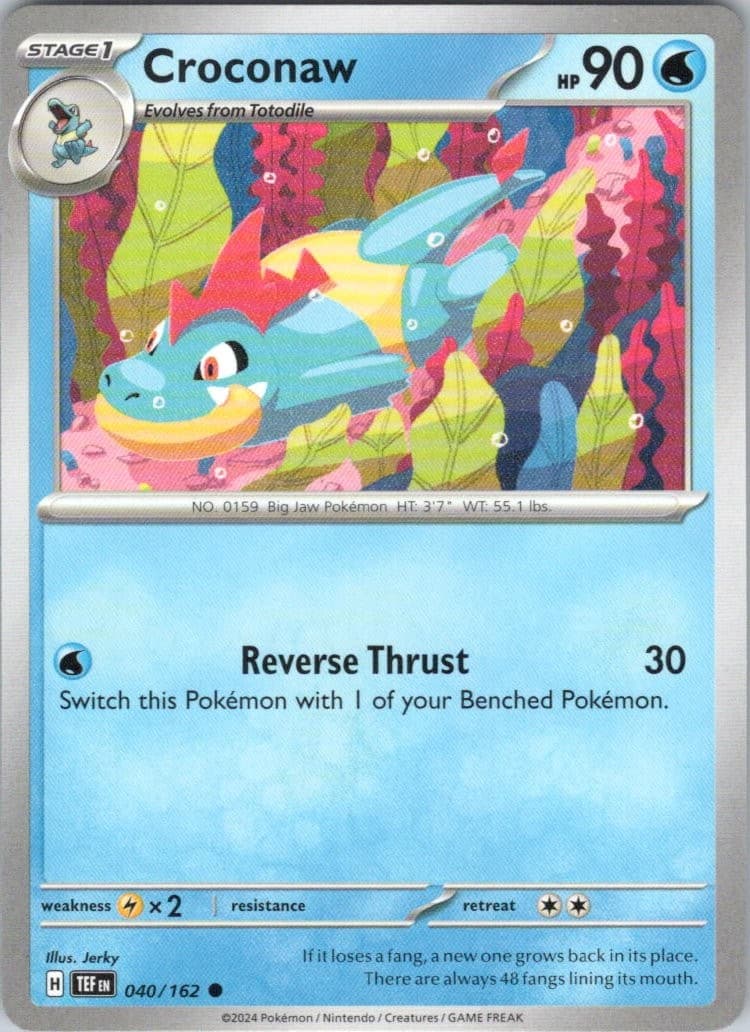 Croconaw #40/162 (LP) SV05: Temporal Forces TEF Pokemon