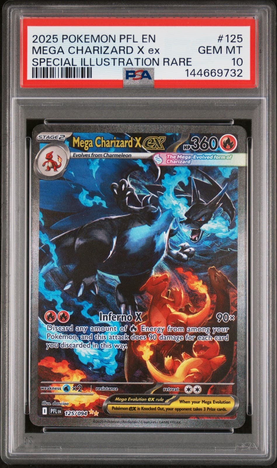 Mega Charizard X ex 125/094 Me02: Phantasmal Flames SIR GEM MINT PSA 10