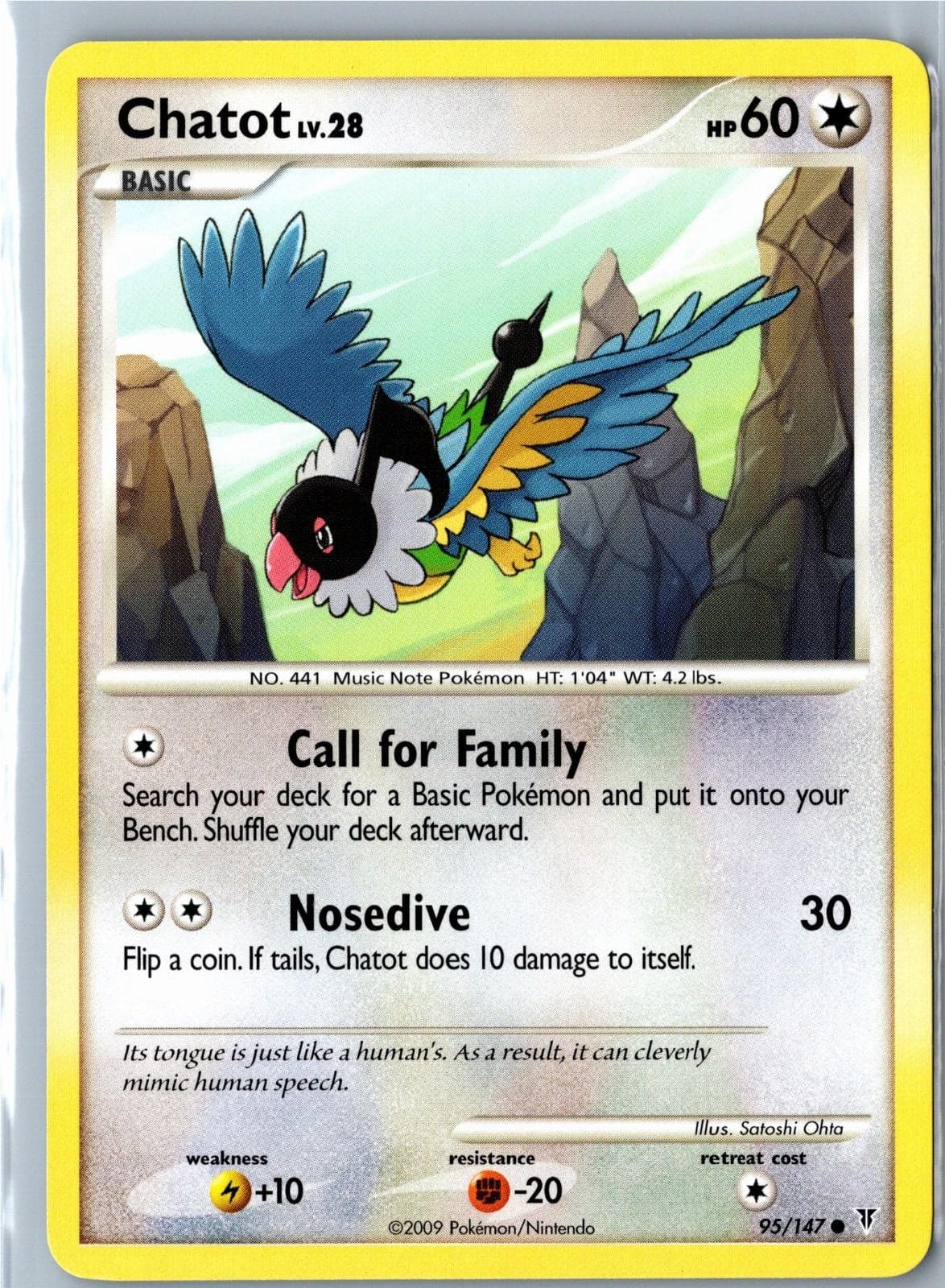 Pokemon Card - Chatot - Supreme Victors - 95/147 - Common - Lightly Played