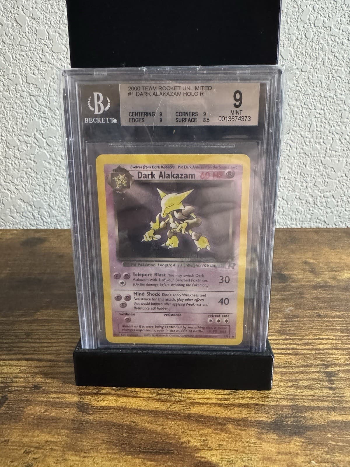 BGS 9 Team Rocket Unlimited Dark Alakazam Holo #1 POP 54