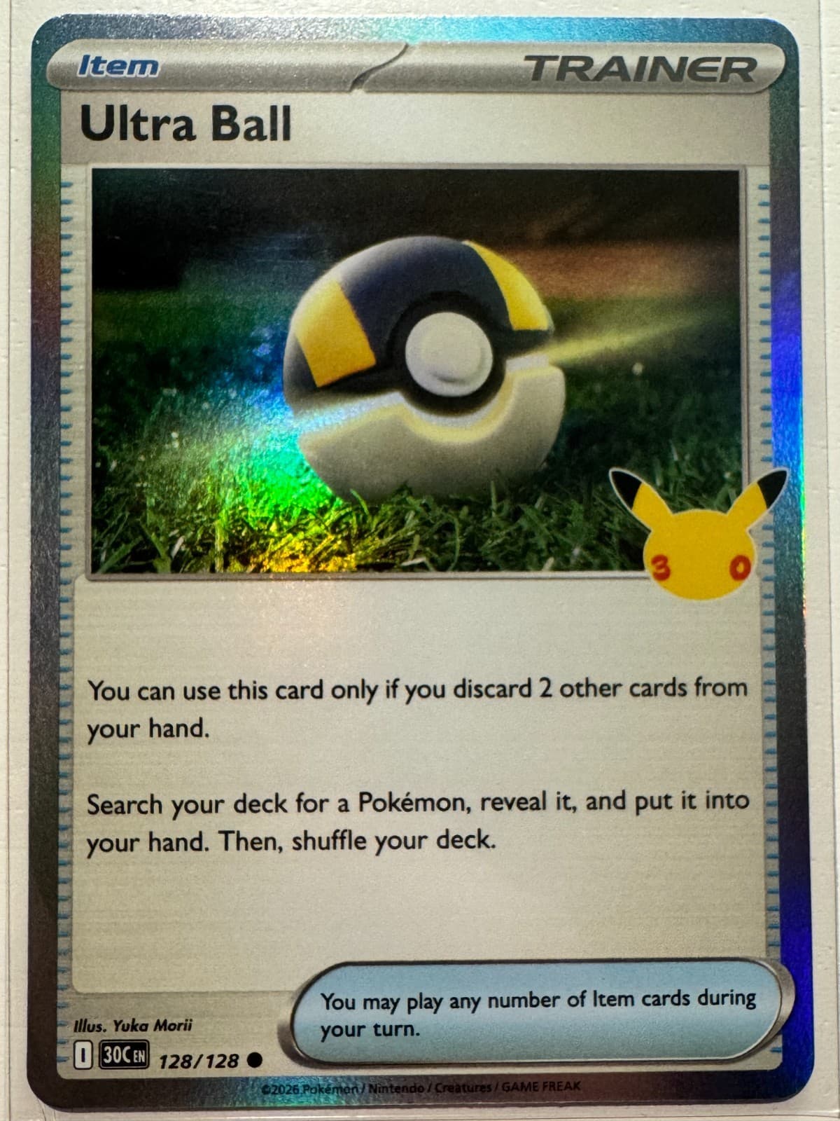 Ultra Ball 128/128 Pokemon 30th Celebration Holo NM