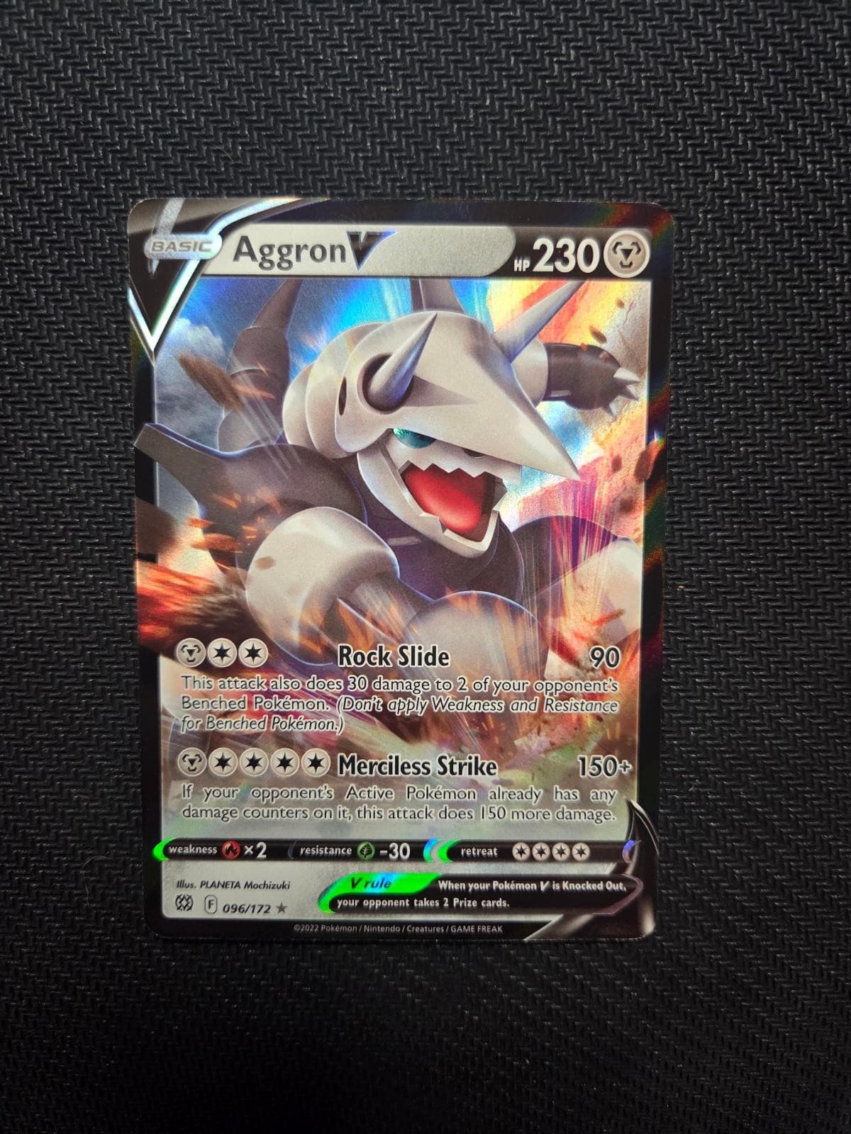 Aggron V 096/172 Holo Ultra Rare Brilliant Stars Pokemon NM/M