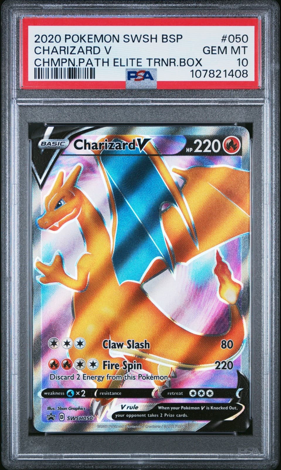 Pokemon TCG Charizard V SWSH050 Sword & Shield Promo PSA 10
