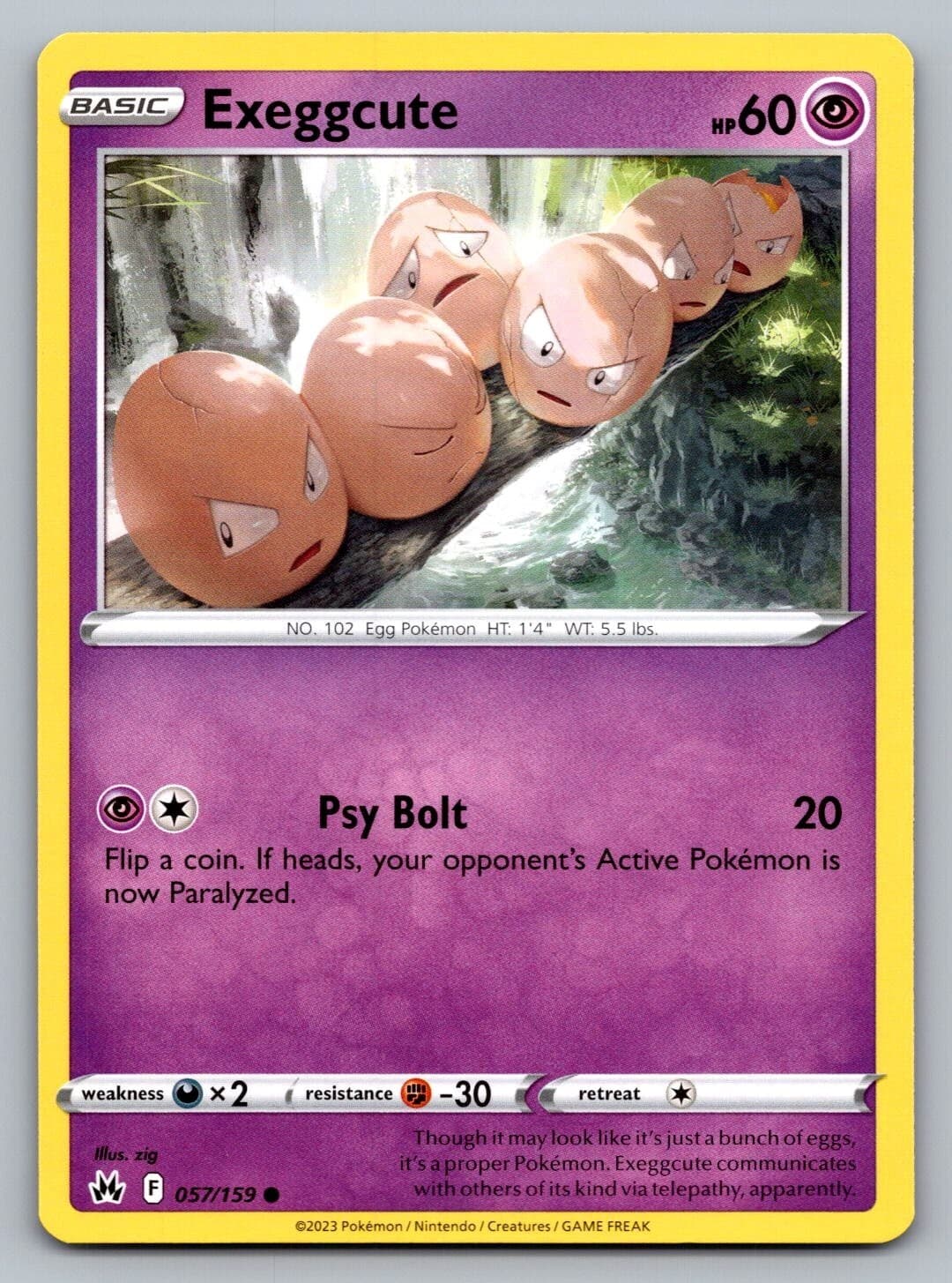 Pokemon TCG Crown Zenith Exeggcute #57