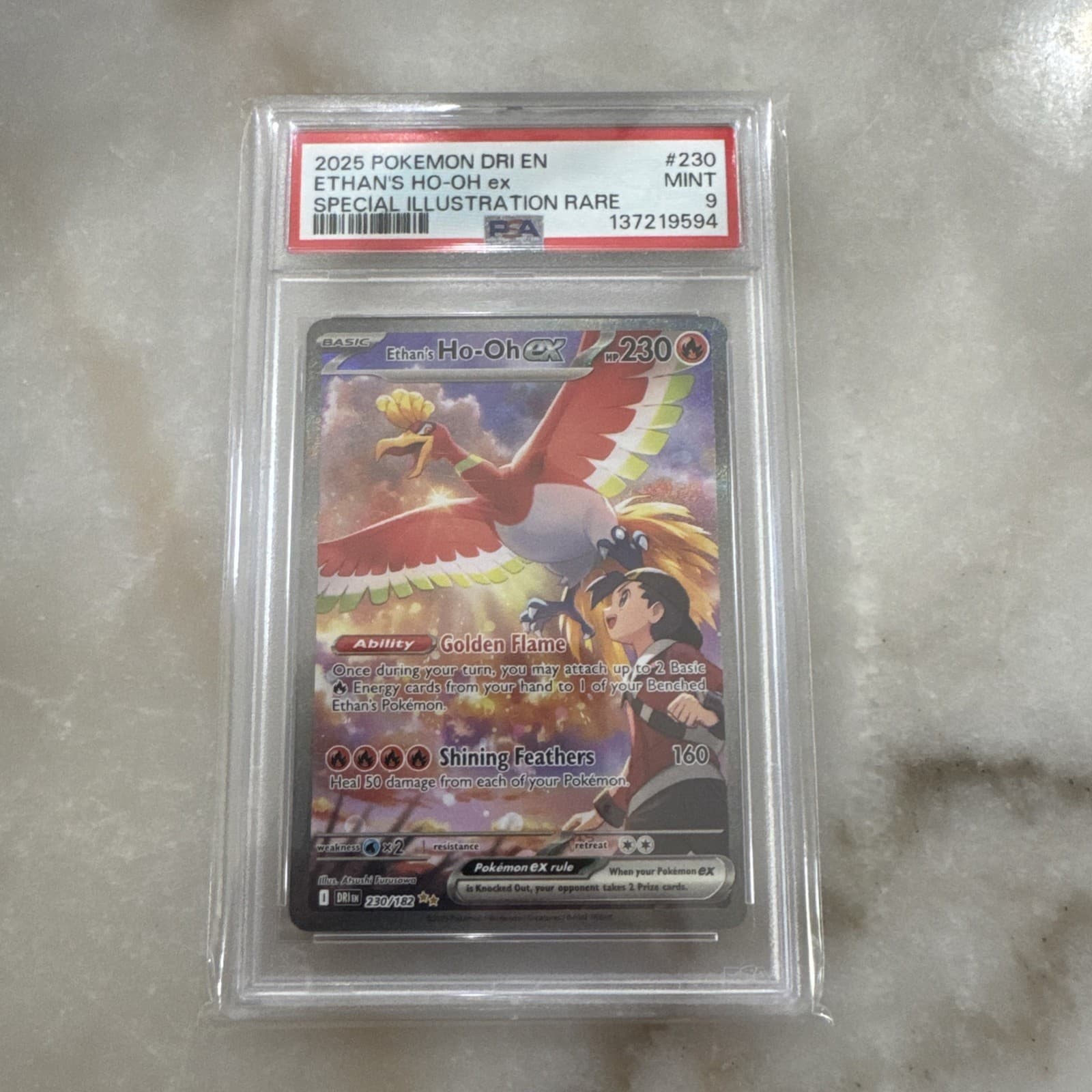 2025 Pokemon Ethan's Ho-Oh EX Special Illustration Rare 230/182 PSA 9