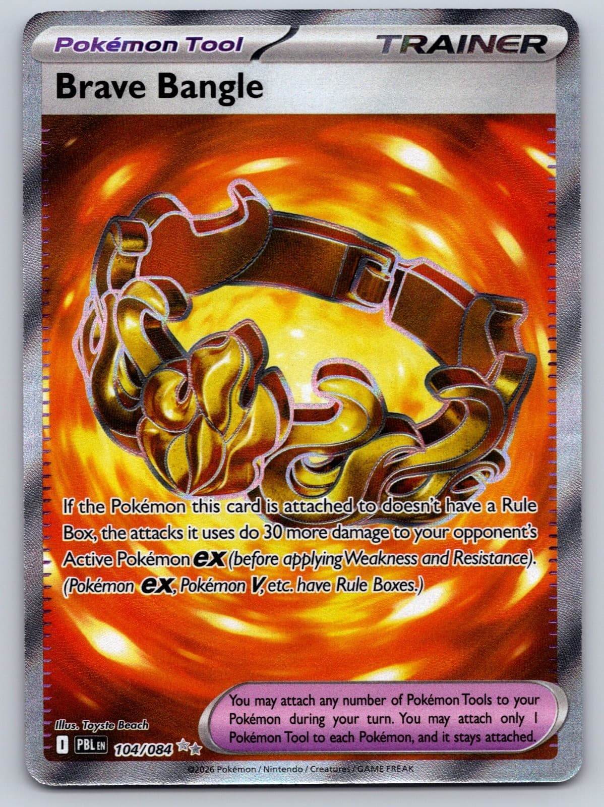 Brave Bangle Holo Ultra Rare ME05: Pitch Black 104/084 NM Pokemon Card TCG