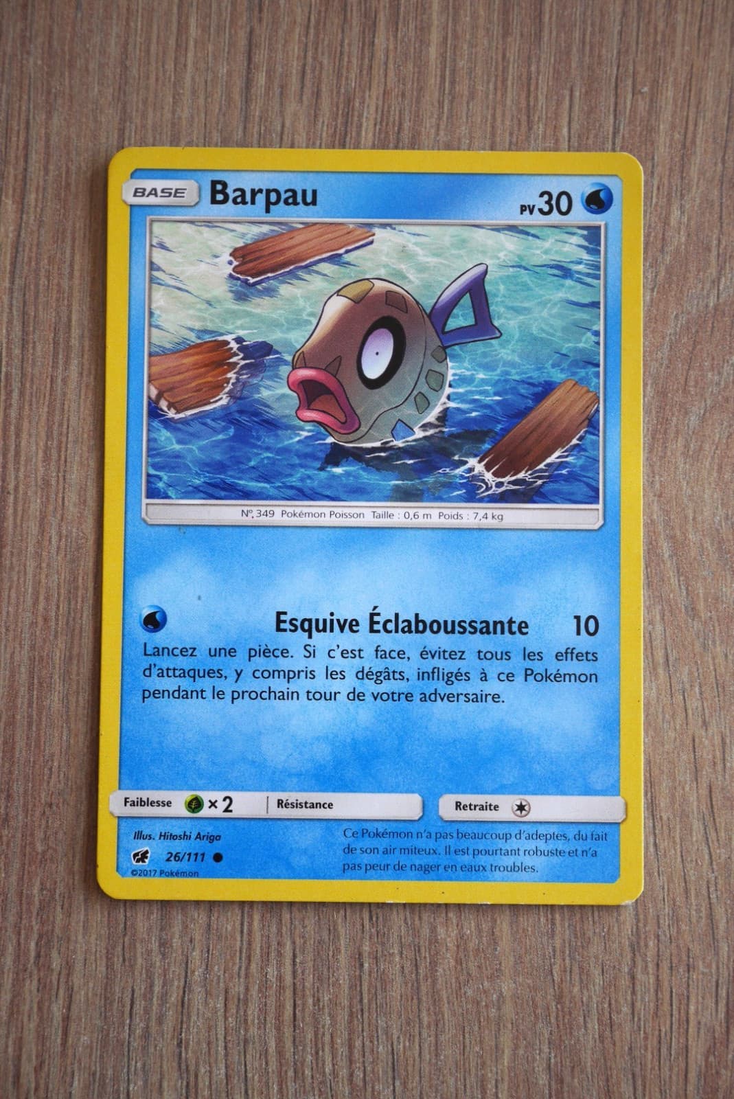 Carte Pokémon : Barpau PV 30 - 26 / 111 - Invasion Carmin - 2017 - Fr