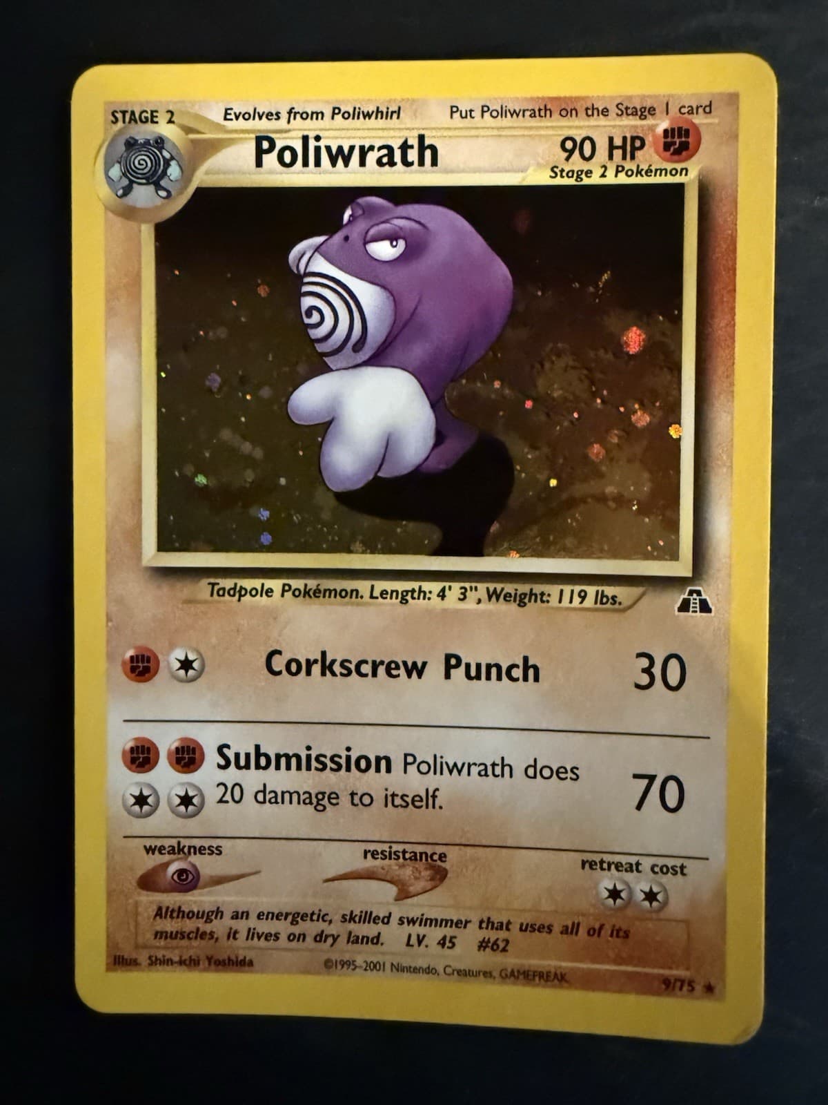 Poliwrath 9/75 Holo Rare 2001 Pokemon Neo Discovery WOTC Vintage