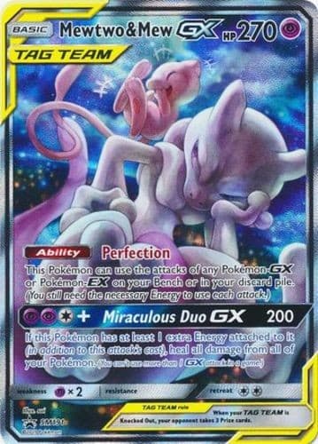 Moderately Played Mewtwo and Mew GX - SM191 - SM Black Star Promos Pokemon SM Pr
