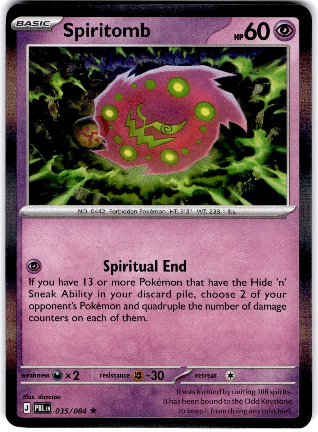 Pokemon Spiritomb Pitch Black #035/84 Normal Holo Near Mint English