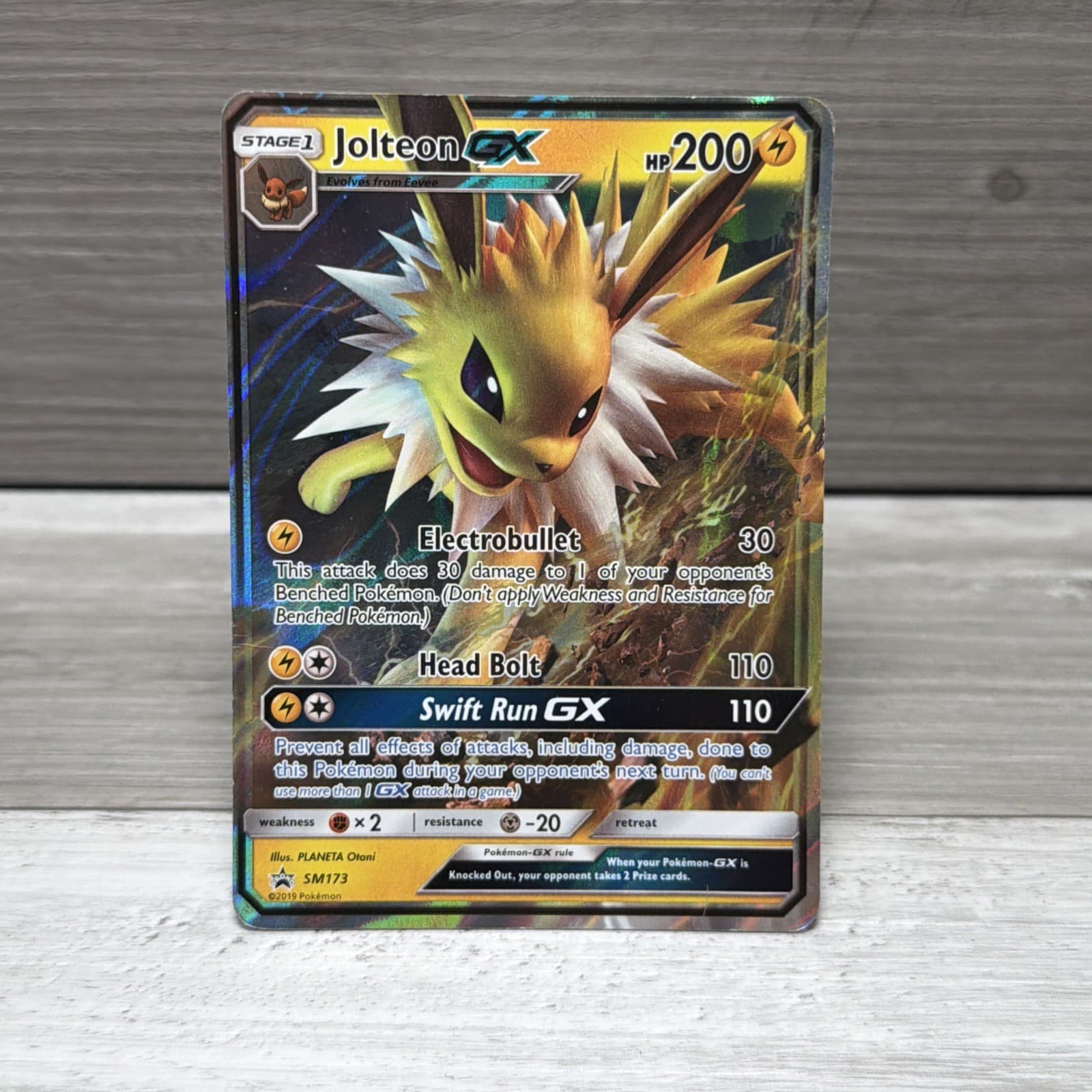Jolteon GX - SM173 - 2019 Promo Full Art Holo Heavily Played