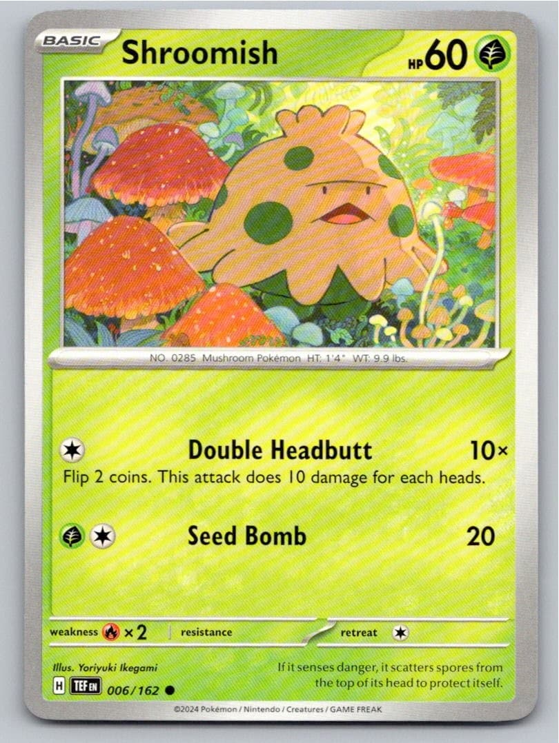 2024 POKEMON SHROOMISH TEMPORAL FORCES 006/162 COMMON NM A35089 FREE S&H
