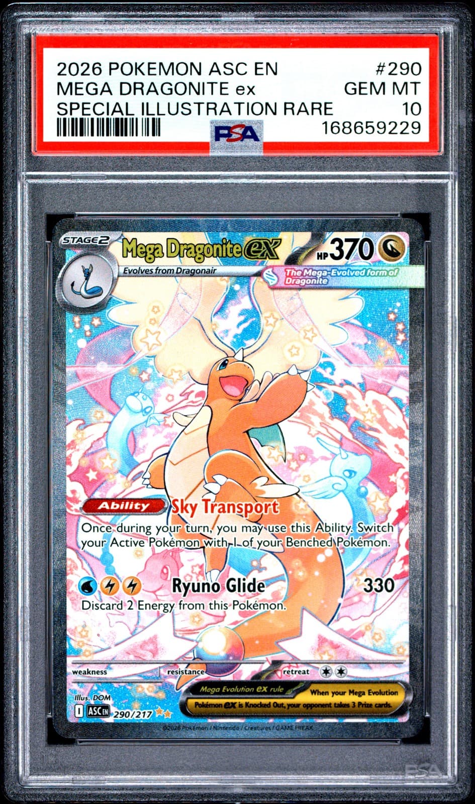 2026 POKEMON ASC EN-ASCENDED HEROES #290 MEGA DRAGONITE EX PSA 10