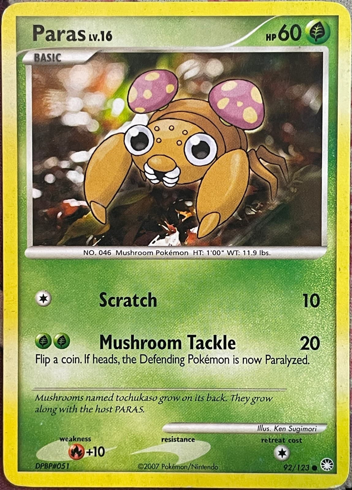 Paras LV. 16 - 92/123 - Mysterious Treasures Pokemon 2007