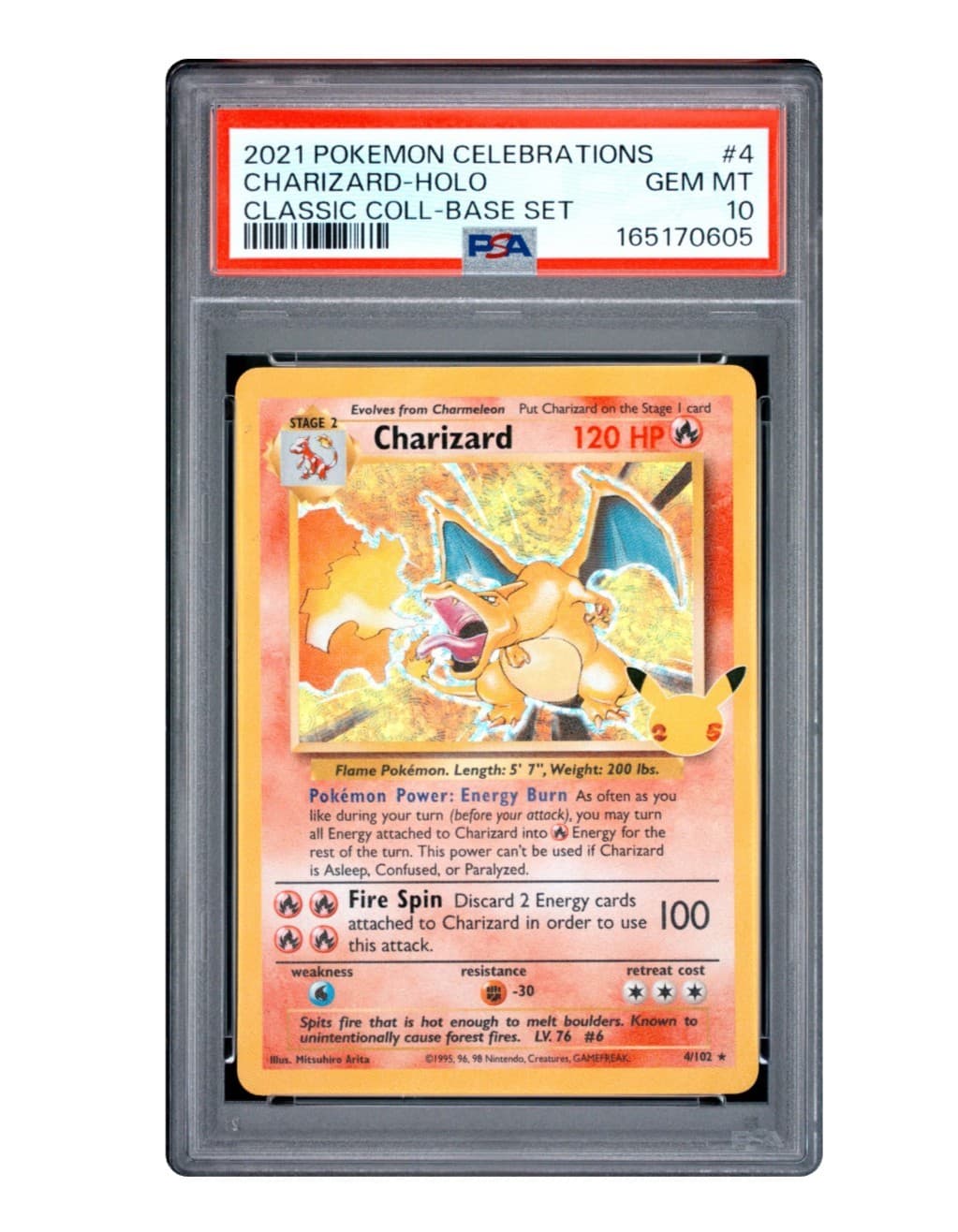 Charizard #4/102 Pokemon TCG Celebrations: Classic Collection Holo - PSA 10