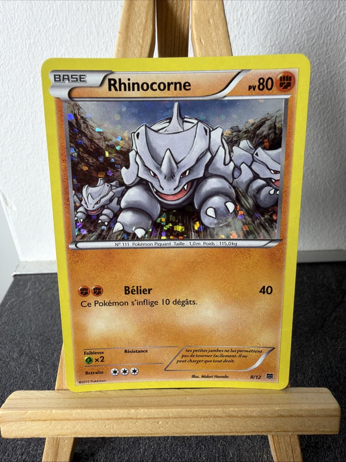 Rhinocorne - McDonald’s 2015 - 8/12 - Carte Pokemon promo Française - HOLO NM
