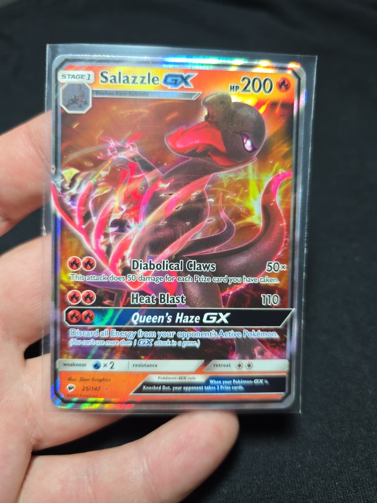 SALAZZLE GX 25/147 HOLO GX RARE BURNING SHADOWS POKEMON LP