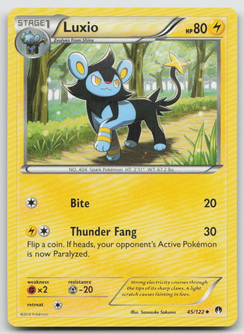 Luxio 45/122 Uncommon BREAKpoint Pokemon LP+