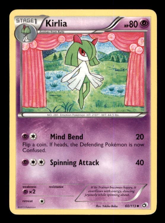Kirlia 60/113 Uncommon Legendary Treasures Pokemon Lightly Played