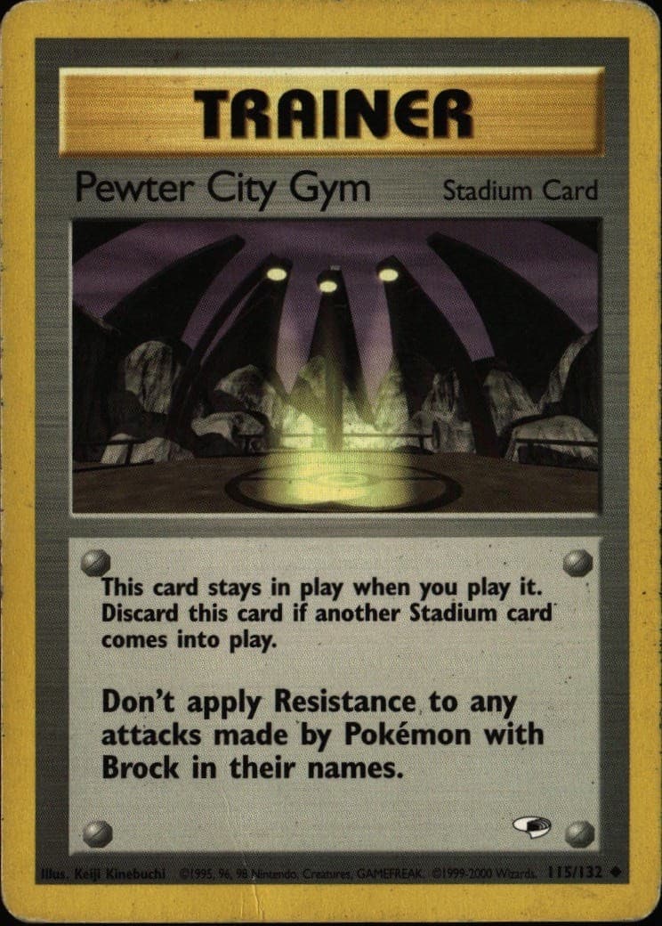 Pewter City Gym Uncommon Gym Heroes 115/132 Stadium Unlimited Pokemon Card