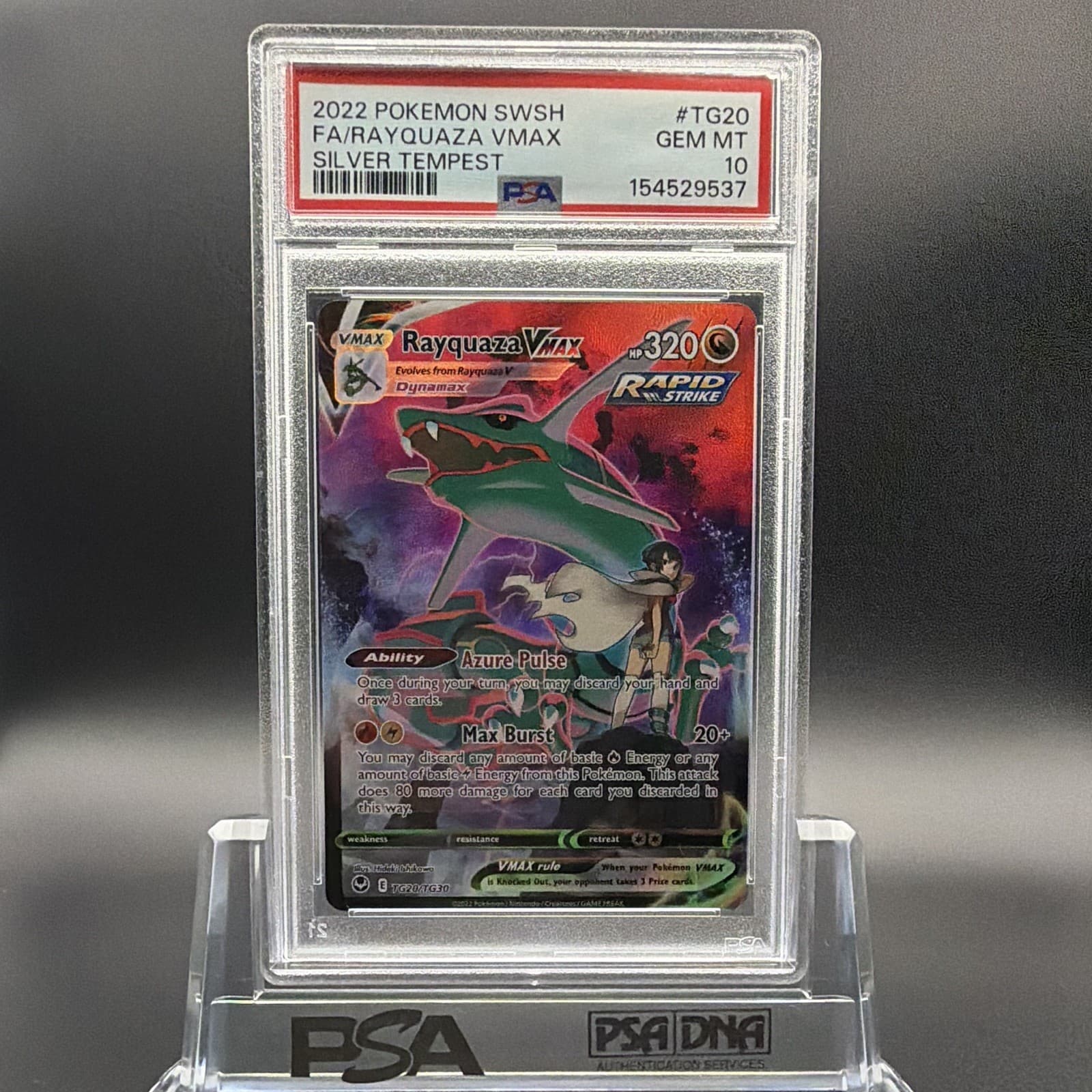 Pokemon Rayquaza VMAX TG20/TG30 Silver Tempest Trainer Gallery Holo PSA 10