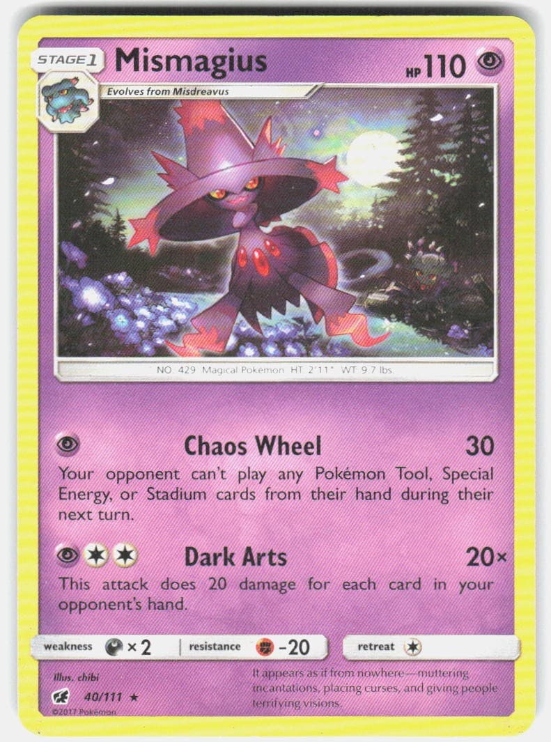 Pokemon Mismagius SM - Crimson Invasion #40/111 LP