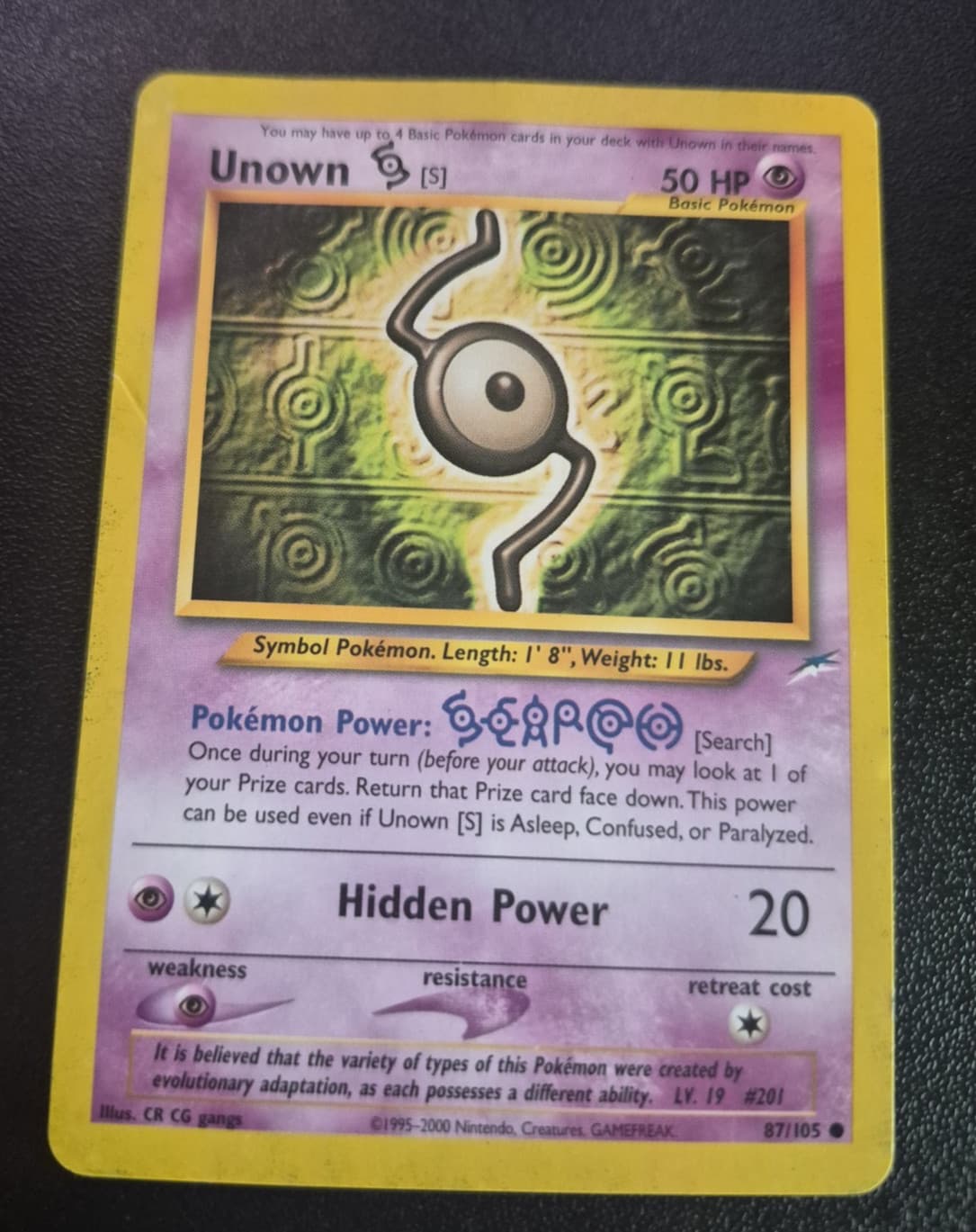 Pokemon - Unown S - Neo Destiny 87/105 - Common - MP